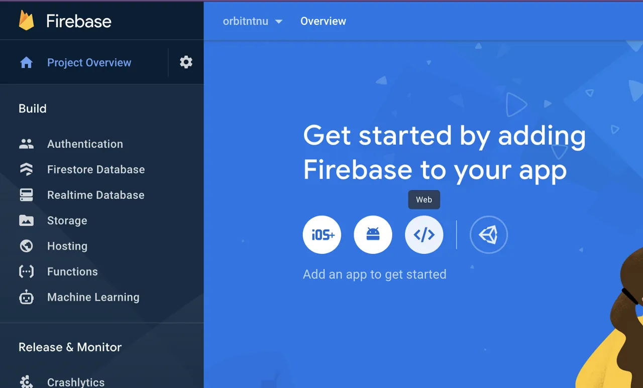 Firebase landing page