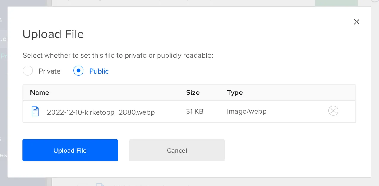 Uploading a photo