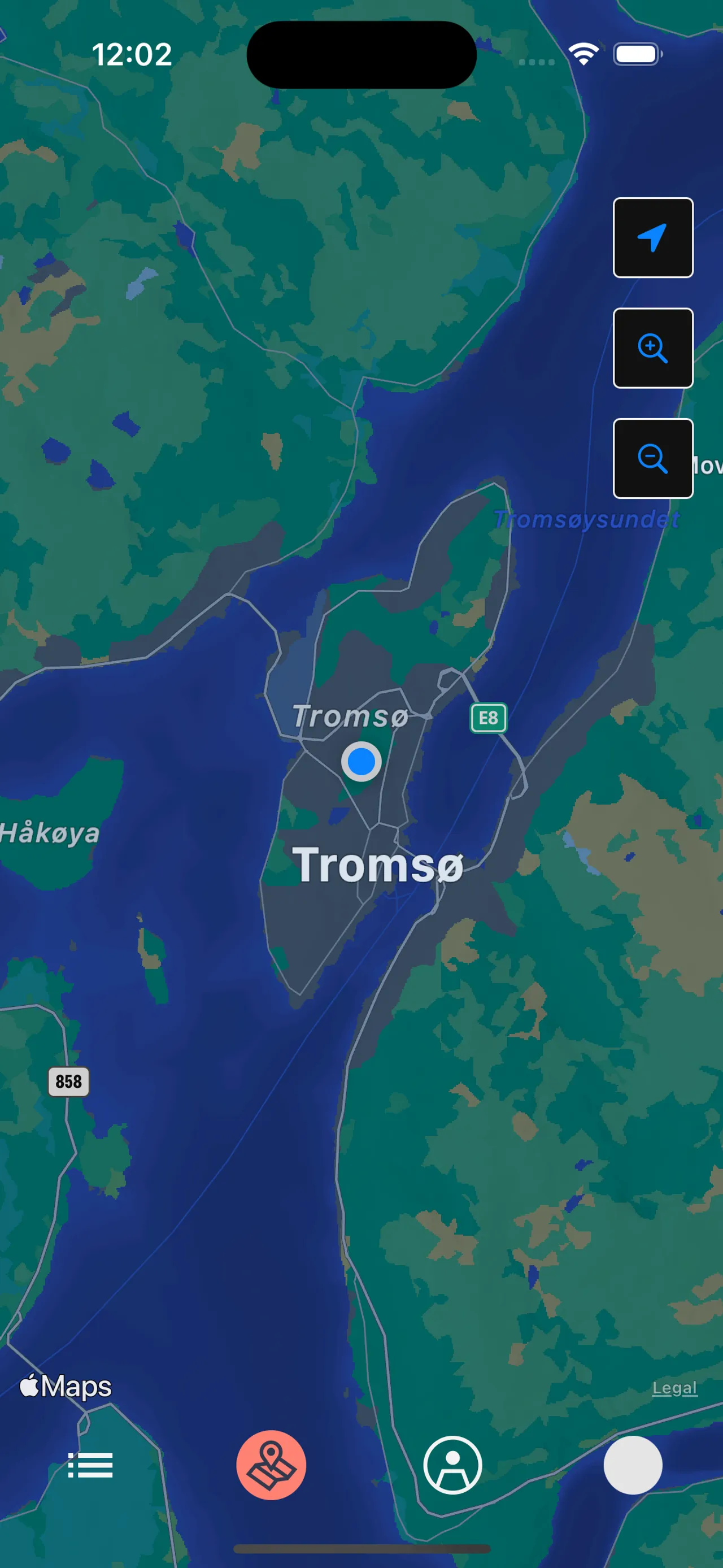 map with zoom buttons